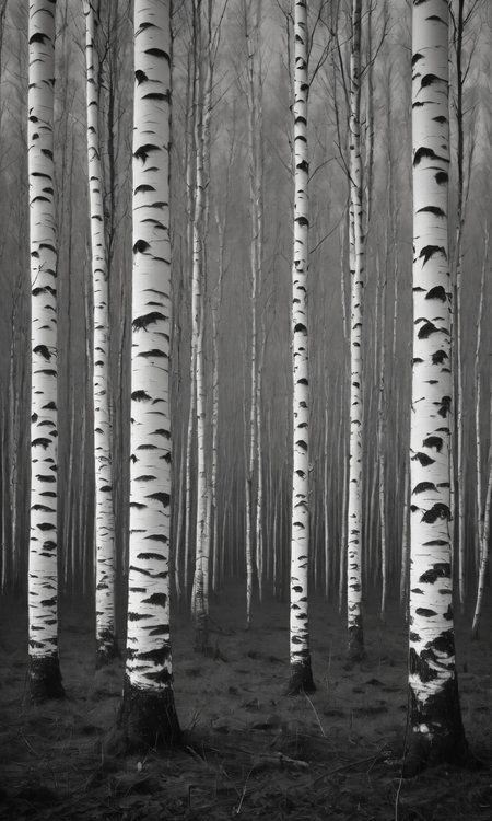 birch forest b&w photo, Alex Howitt