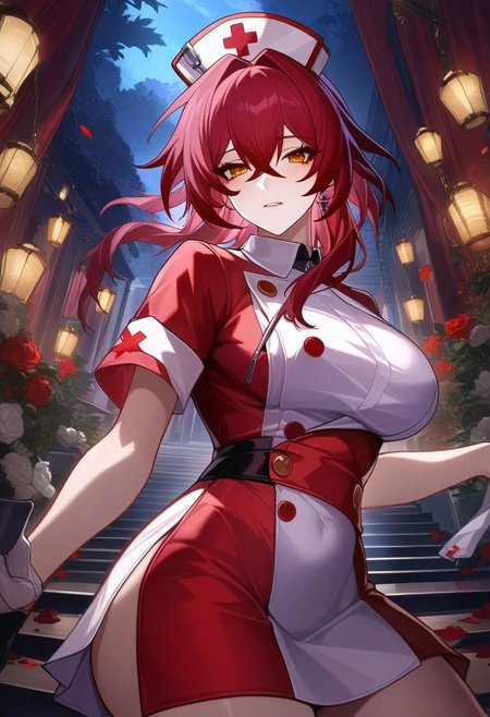masterpiece, best quality, HONKAI STAR RAILWAY CHARACTER, 
1girl, extreamly detailed, beautiful detailed face, complex detailed background, BREAK, 
Nurse uniform