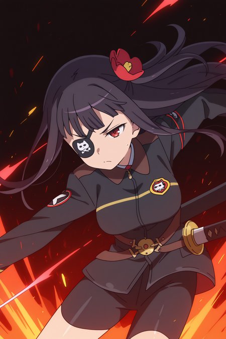 newest, dynamic pose, Itsuka Shikabane, frown, uniform <lora:Zvezda_-_Itsuka_Shikabane_-_illustrious:0.8>