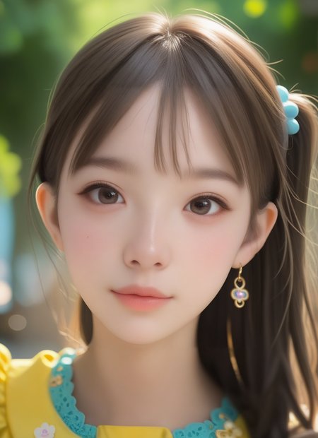 score_9, score_8_up, score_7_up,  ((score_9, realistic)), ((face focus)), ((fair skin)), ((skinny)), 1girl, one side up, hair ornament, idol, jpop, kpop, belle, pretty, petite, upper body,  <lora:ADetailerNetidolFace_pony:0.8>, BRAKE ,score_9, score_8_up, score_7_up, source anime, detailed face, detailed body, best background, detailed background, uncensored, pale skin, shiny skin,, , <lora:HandFineTuning_XL:1>,