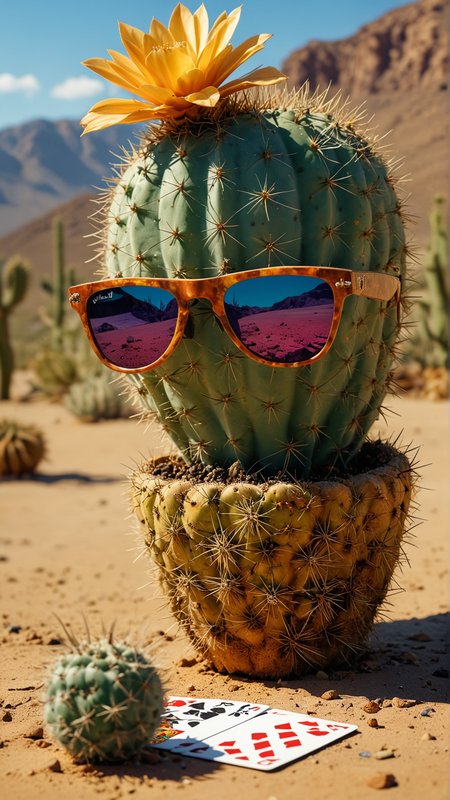 A cactus wearing sunglasses, playing poker with other cacti in the desert (masterpiece, award winning artwork)
many details, extreme detailed, full of details,
Wide range of colors, high Dynamic
 <lora:add-detail-xl:1>
 <lora:WildcardX-XL-Detail-Enhancer:1>
<lora:MJ52:0.375>
 <lora:CinematicStyle_v1:0.42>