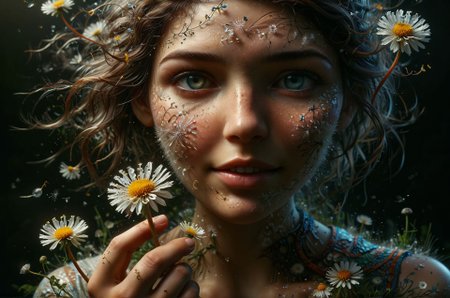 The figure breathes deeply, feeling a sense of peace they haven't experienced in years. They look down at the dandelion seed in their hand, and a smile spreads across their face. They know that they have found their place, a place where they can truly be free. 
award winning artwork,
many details, extreme detailed, full of details,
Wide range of colors., Dramatic,Dynamic,Cinematic,Sharp details
Insane quality. Insane resolution. Insane details. Masterpiece. 32k resolution.
 <lora:add-detail-xl:0.95> <lora:casting shadow style v2:0.1> casting shadow style, cucoloris patterned illumination <lora:CinematicStyle_v1:0.1> <lora:Disturbia:0.1> <lora:dvr-lnds-sdxl:0.1> dvr-lnds-sdxl <lora:Glowstick_SDXL:0.1> mad-glowstick <lora:MJ52:0.2> <lora:princess_xl_v2:0.1> <lora:ral-anmwrlds-sdxl:0.1> ral-anmwrlds <lora:ral-apoctvisn-sdxl:0.1> ral-apoctvisn <lora:ral-cltc:0.1> ral-cltc <lora:ral-dissolve:0.1> ral-dissolve <lora:ral-ertmsphr:0.1> ral-ertmsphr <lora:ral-fluff:0.1> ral-fluff <lora:ral-fntsyrlms-sdxl:0.1> ral-fntsyrlms <lora:ral-mtclniscp-sdxl:0.1> ral-mtclniscp <lora:ral-porcelain:0.31> ral-porcelain <lora:ral-pxlprtcl:0.1> ral-pxlprtcl <lora:ral-vlntxplzn:0.1> ral-vlntxplzn <lora:ral-vbrntacyl-sdxl:0.1> ral-vbrntacyl