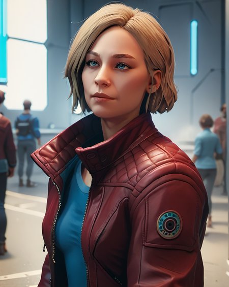 score_9, score_8_up, score_7_up, score_6_up, 1girl, 3d,  sarah morgan, in a futuristic city, sci-fy,, red jacket,  blue shirt, <lora:Sarah Morgan-000030:1>