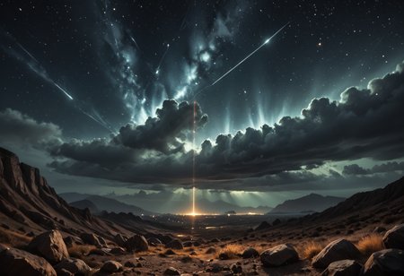 scenic landscape, Long-exposure astro-photography, (starry ht sky:1.22),  irregular shattered luminous star clusters in sky, (stellar background:0.9), (high-resolution) (sharp details:0.85),}  (high resolution:1.22), (Oil painting, realist, subtle lighting, muted earth tones :1.28)p3<lora:sdxl\OtherStyle_01.safetensors:0.86:0.18>  
<lora:sdxl\cfg_scale_boost.safetensors:0.51:0.15>, 
p3,s6