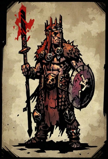 comicish artwork in dgst artstyle, Pagan warrior