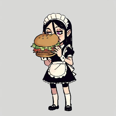 (meme:0.[[8:4:0.3]:1:6]), maid eating a hamburger, female
score_8_up <lora:TemplateMeme-000013:.81>