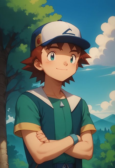 score_9, score_8_up, score_7_up, source_anime, highly detailed, 1boy, solo, male_focus, skinny, cute, short neck,
richie2, solo, hat, smile, day, baseball cap, sky, cloud, closed mouth, long hair, outdoors, outdoor, tree, arms crossed,