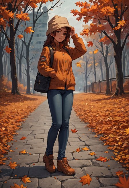 score_9,score_8_up, 1woman, autumn