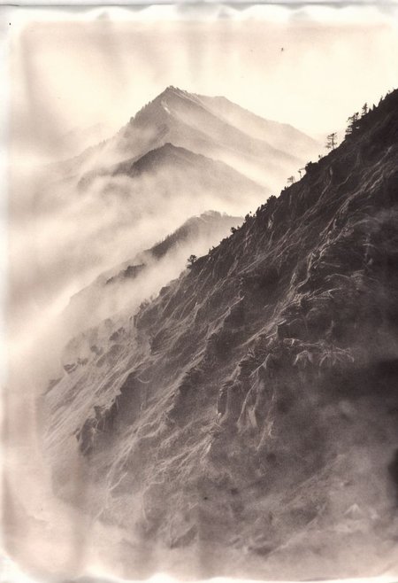 lith_orwo_dokumentenpapier_D, instagram photo,a foggy mountain, hard shadows, film grain
