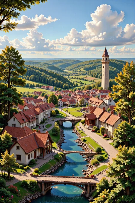 (medieval village:1.3),  beautiful (Polish) fantasy landscape,  day, woman, very intricate, very detailed, sharp, colorful, <lora:Hand v2:1> <lora:Anti-Blur:1> <lora:Insane Detail Slider:0.5>  <lora:Flux.1_Turbo_Detailer:0.6>  <lora:flux photo transparent beta:0.8> <lora:flux.1_lora_flyway_Epic-detail_v2:0.6> <lora:Painterly01b_CE_FLUX_AIT:0.8> pntrlyCE_style, <lora:FluxMythP0rtr4itStyle:0.8> mythp0rt