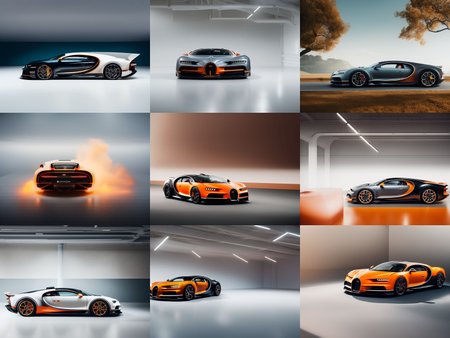 Bugatti Chiron Super Sport 300+, in a showroom,   carhelper,  hyperfluid:1.3 energy waves around car,floralmarble, photohelper