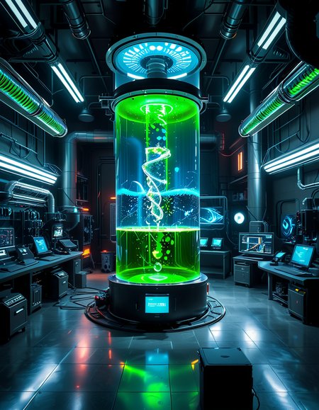 Imagine a futuristic laboratory with sleek, metallic surfaces and glowing blue accents. At the center of the room stands a transparent cylindrical tank filled with a luminescent, swirling liquid. Inside the tank, mysterious organic shapes or specimens float, connected by thin wires to the tank's edges. The space is illuminated by soft, cold light coming from overhead panels, casting subtle reflections on the floor. The background is filled with advanced equipment, monitors displaying streams of data, and shelves containing labeled vials. The atmosphere is clinical yet mysterious, evoking a sense of curiosity and unease.
<lora:SDXLFaeTastic2400:0.4> <lora:extremely_detailed:0.4> extremely detailed,  <lora:tr4nsp4r3nt_cyl1ndr1c4l_t4nk:1> tr4nsp4r3nt cyl1ndr1c4l t4nk, Masterpiece,best quality,hi res,8k,hi res,8k,award winning,(sharp focus, intricate, highly detailed),