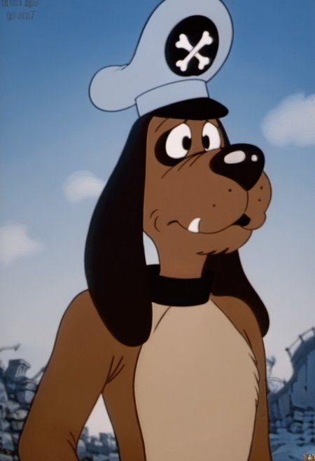 score_9, score_8_up, score_7_up, source:furry, dynamic lighting, detailed background, nature background,  anthro, furry, detailed eyes. detailed hair, detailed face, detailed lips, furry, solo, 1boy
BREAK
Leroy_CC, Leroy, Anthro Dog, Long snout, snaggle-toothed, brown fur, tan belly, dark-brown pads, docked tail, long ears, dog ears, floppy ears, black spot over right eye, shortstack, black eyes, black collar, light-blue hat, crossbones logo, service cap, peaked cap,