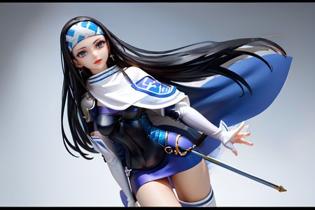 highly insanely detailed, masterpiece, top quality, best quality, highres, 4k, 8k, RAW photo, (very aesthetic, beautiful and aesthetic),  
beth_\(megami_tensei\),bethsmtii,shin megami tensei ii,long hair,black hair,straight hair,sleek black,jewelry,cross,headband,red_lipstick,Blue_dress,armored_corset,blue shirt,white cape,cape_with_messian_symbol,Religious_cape,messian_symbol_cape,holy_knight_cape,messian_cross_earrings,cross_earrings,religious_earrings,messian_symbol_jewelry, 
<lora:zs_Beth:1>, 
(1girl:1.3), 1other, 
floating platforms,floating buildings,(pure black background,transparent background:1.2),âââ