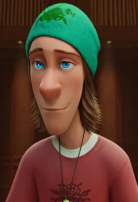score_9, score_8_up, score_7_up, 8k, masterpiece, charturnerv2, sz4d3k, cell shaded, face focus, even skin tone, indirect lighting, detailed face, detailed eyes, detailed, male only, 1boy, solo, alone, Fred, green beanie, blue eyes, red shirt, short sleave shirt over long sleave shirt, blue jean shorts, mansion background,