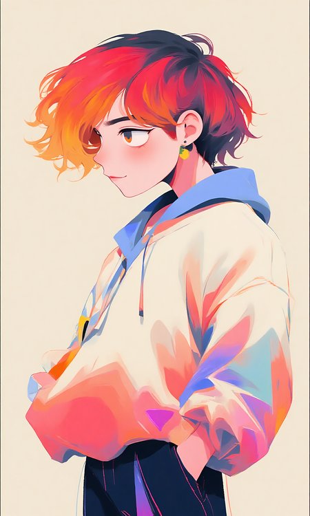 A digital illustration of a animation character boy , featuring vibrant yet professional colors, smooth shading, clean outlines, and a modern graphic style, with subtle textures and a polished finish, elegant and creative