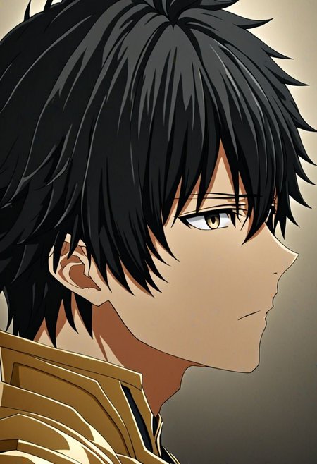 high resolution, solo, best quality, 1Boy, Seiya Kanie, black hair, portraits, looking at viewer, focused gaze forward, upper body, head upright, neutral expresion, OverallDetail