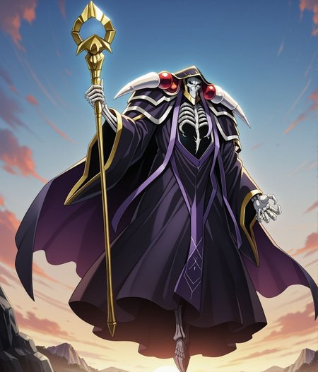 masterpiece,best quality,amazing quality,very aesthetic,absurdres,newest, huge filesize,
<lora:spo_sdxl_10ep_4k-data_lora_webui:0.5>,
<lora:add-detail-xl:1> anime screencap,  overlord,official art, 
BREAK
<lora:overlord_The_Sacred_Kingdom_V2:1>overlord_V2,
solo focus, 
full body,  handup,
solo,1boy,ring,male focus,bone hands,skeleton hands,
robe,staff,
skull,hood,jewelry,glowing,
o_ainz, ainz ooal gown, 
sky, outdoors, floating,
