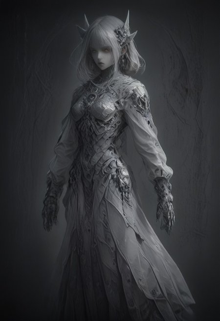 Setting within dark concrete ruins. (RUNNING)
Full body portrait, angry expression, looking at camera,  standing, feet visible, normal human proportions,
man, tall smart person, royal soldier, royal military, regal being,
ornate uniform, (white and gold porcelain royal celestial clothes), holding scifi weapon, mechwear, commando uniform, crystal details in armor, crystal ornate earrings, crystal jewelry, details fractal armor,
((((crystallization of the face)))), teeth made of quartz, ((((eyes made of ulexite)))), hair made of Fanlike acicular-fibrous crystal groups, thin crystal hair, flowing white fractal hair, large perfect eyes, crystal iris, eyes made of crystal, ((white porcelain skin)), (white_skin), glowing clear eyes, celestial eyes,  interweaving techno-anatomical and fractal elements, Ellen Jewett's intricate sculptural craftsmanship, no eyebrow hair,
dynamic lighting highlighting multifaceted textures, cinematic post-processing for an exquisite visual narrative, breathtaking surreal masterpiece,
sci-fi royal palace setting, single source lighting, low light setting, dark room, intense lighting,