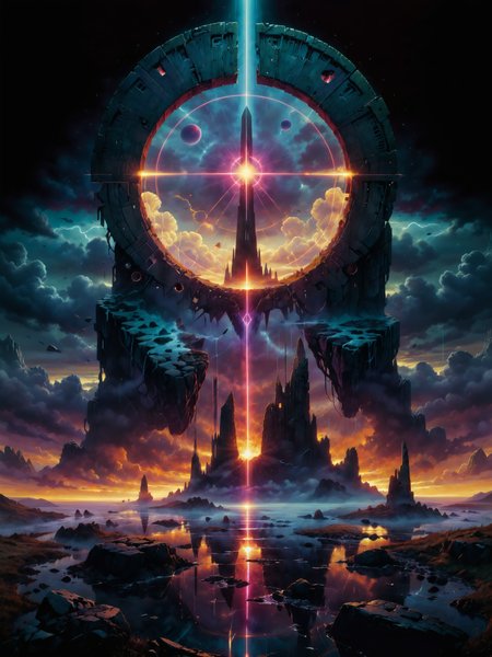 <lora:more_artful-xl:0.8> <lora:add-detail-xl:2.4> <lora:style-matte_black_contrast-xl-v3-by_tijuanaslumlord:0.4> <lora:style-glowing_neon-xl-by_cybernella:0.8> (vertical symmetry:1.1), vntblk, movie poster art, [blood moon, red moon, darkest night, the (three pyramids:1.2) of giza, low angle, black and red hues:famous artwork by (caspar david friedrich:1.4) and (jay anacleto:1.3), (artifact:1.4), ominous dark, (magical and enchanting:1.2) landscape with towering (obelisks:1.5) piercing the sky, glowing ornate (extraterrestrial:1.3) artifact, jagged rock formations, night sky, mysterious, ethereal, deserted, dark corners, (black:1.1), (obsidian:1.1), (bordeaux:1.1), (deep purple:0.8), (dark teal:0.7), (cyan:0.6), (grey:0.5):16], ultra detailed