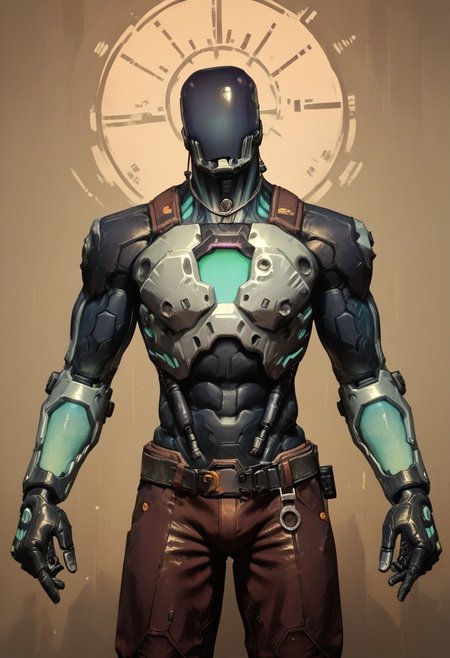 ((score_9, score_8_up, score_7_up)), looking at viewer,
, kayo, robot, brown pants, blank face,  gang-signs, expressive hand gestures,
gradient_background,