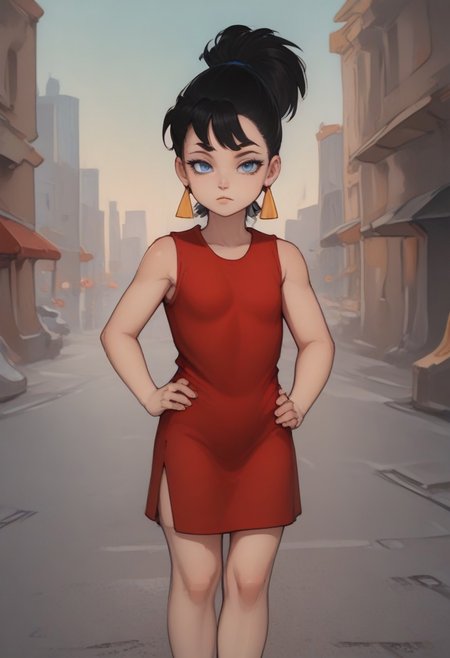 score_9, score_8_up
1 furry girl, solo, zvezdochka, red dress, sleeveless, small breasts, blue eyes, earrings, black hair, ponytail, looking at viewer, one hand on hip, standing, sexy pose, outdoors, street, seductive
<lora:zvzd_pdxl-000009:0.7>