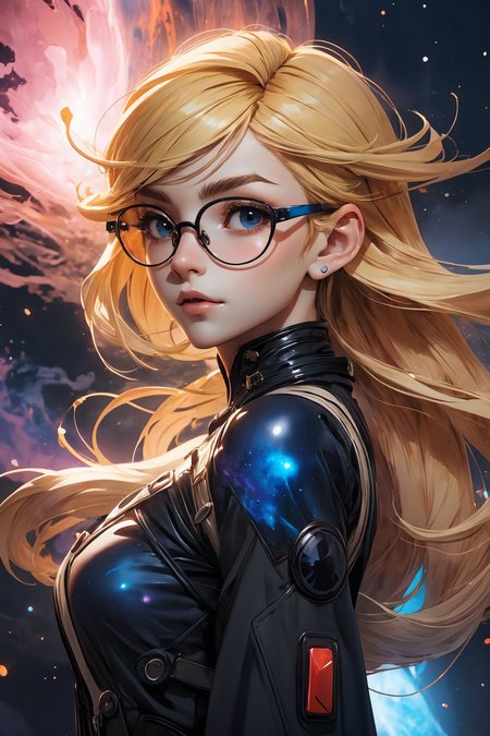 blond hair, long hair, round glasses,
<lora:more_details:0.3>
 <lora:Cosmic anime-oil fusion v2:0.3> 
<lora:AnimeVibesV3:0.25> animevibes, 
<lora:3DMM_V11:0.45> 3DMM 
<lora:midjourney_20230624181825:0.25> midjourney ,
 <lora:LAS:0.2> colorful, nebula, 
<lora:msw_locon-t2:0.4>
 <lora:wuxia2:0.35> gu, shiny, shiny hair, shiny skin, shiny clothes