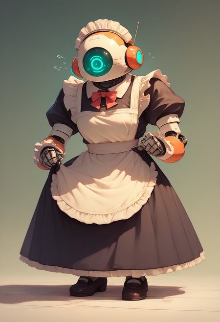 score_9,score_8_up,score_7_up,score_6_up,  ChoreDroid, robot, maid outfit, vacuuming