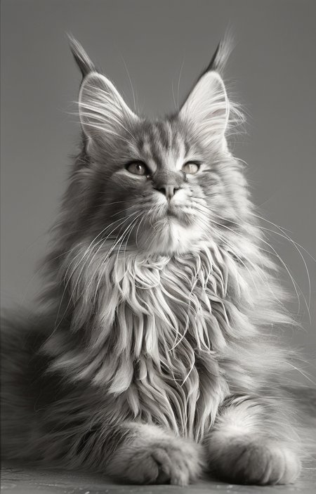 masterpiece,best quality,<lora:tbh155-sdxl:1>,illustration,style of Guido Argentini, cute Mainecoon cat