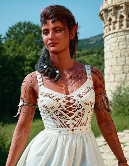 cinematic still karlachlora, woman, summer dress . emotional, harmonious, vignette, 4k epic detailed, shot on kodak, 35mm photo, sharp focus, high budget, cinemascope, moody, epic, gorgeous, film grain, grainy, karlachlora, woman, summer dress, full pretty, perfect detailed, cinematic, amazing, symmetry, stunning, gorgeous, intricate detail, directed, complex, epic, dynamic composition, elegant, light, crisp, focus, highly saturated colors, professional, extremely beautiful, inspired, colorful, surreal, best, sharp, romantic, novel, classic, contemporary, artistic