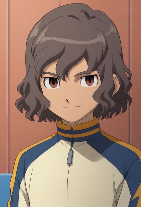 score_9, score_8_up, source_anime, highly detailed, 1boy, solo, male_focus, slender, skinny,
riccardo, 1boy, male focus, solo, brown hair, raimon, track jacket, brown eyes, upper body,
jacket, track suit, gentle smile,
outdoor,