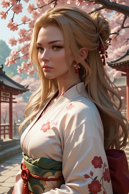 score_9, score_8_up, score_7_up, score_6_up
<lora:CPAlt:0.8>
CPAlt, 1girl, long hair, blonde hair, green eyes, in a traditional kimono, surrounded by cherry blossoms