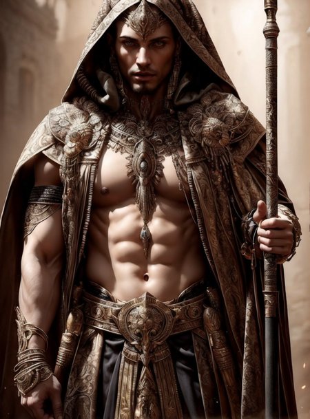 (masterpiece:1.2), (best quality,:1.2), 8k, HDR, ultra detailed, ((photorealistic)), perfect anatomy, professional light, cinematic lighting, fashion photography, ambient lighting,<lora:detail_slider_v4:2>, OverallDetail, (DarkFantasy:0.2),  a male! stygian sorcerer, wearing elaborate robes, bracers, belt, bald, pointed beard, jewelry, StygAr, <lora:StygianArmor-10:0.5>, holding a staff, standing Stygia, <lora:Stygia-10:0.8>, epiCPhoto