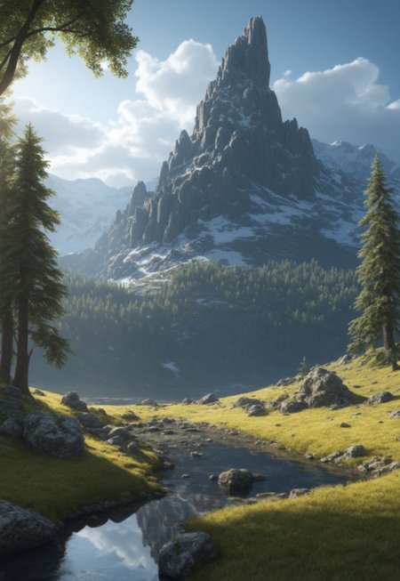 (ruins, broken, snow, dappled sunlight:1.2), sun, tree, forest, scenery, rock, reflection, ancient, overgrown, mountains, sunset, clouds, mountainous horizon, fantasy, medieval, 1other, looking away (masterpiece, exceptional, best aesthetic, best quality, masterpiece, extremely detailed:1.2), in the style of umempart
 (8k uhd:1,4)
 <lora:add-detail-xl:1>
 <lora:Dynamic Poses:1>