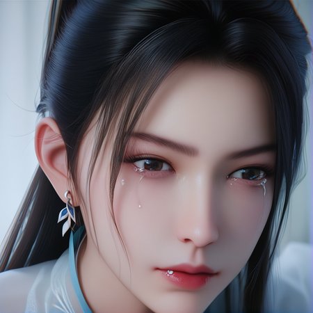 <lora:ponyningyao1v:0.8>,score_9,score_8_up,score_7_up,(black hair:0.6),(reality:0.2),hanfu, ming style outfits,<lora:hanfuMing_v31:0.7>,tear,streaming_tears,teardrop,