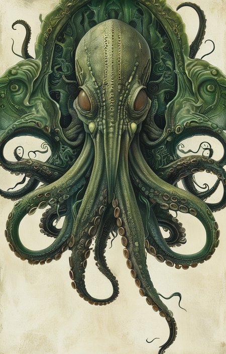 masterpiece,best quality,<lora:tbh225-sdxl:0.9>,illustration,style of Biological illustration,Cthulhu,