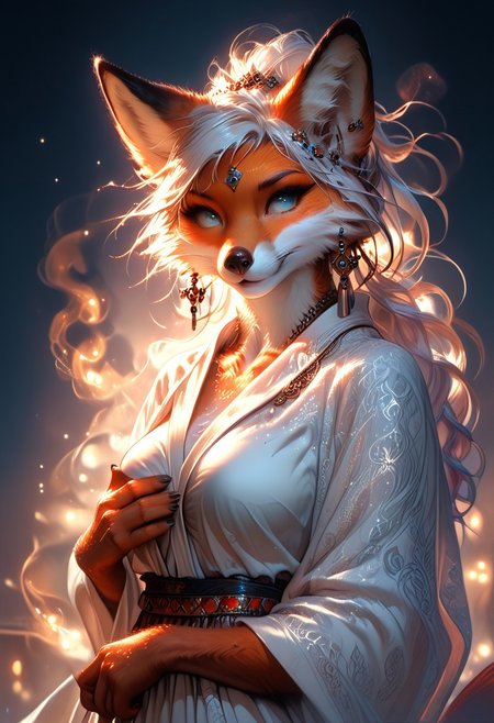score_9, score_8_up, score_7_up, score_6_up, score_5_up, score_4_up, leHDR,UHD,8K, darkness, illustration, disheveled hair Expressivehanthro,foxfolk,fox, anthro fox female, white fur, busty,pale nipples, inni vag, covering breasts,covering with hands,intricate details, earrings, darkness, very detailed, intricate, perfect light, sharp focus, cool colors, ambient, elegant, highly decorated, deep aesthetic, colorful, magic, mystical, scenic, warm bright, vibrant, unique, best, winning, thought, romantic,  illuminated,rich, symetry,realistic,  low light, looking to the side at viewer,OverallDetail,novuschroma60 style bokeh