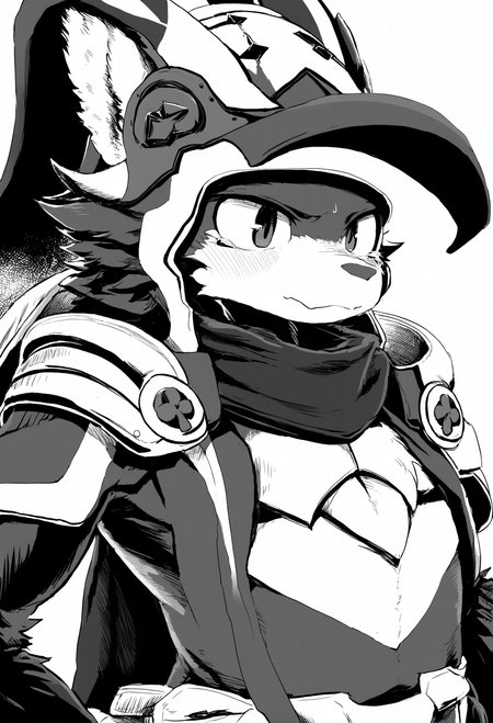 masterpiece, hyper detailed, best quality,(furry:1.3),solo, monochrome, 1boy, white background, male focus, simple background  , helmet, horns, greyscale   ,<lora:DAGASIXLlokr8f-000188:0.95>