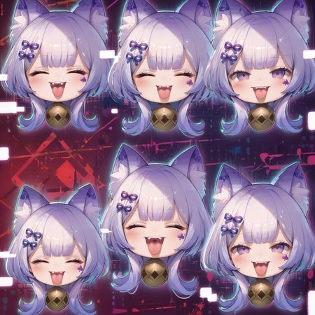 (score_9:0.9),score_8_up,score_7_up,rating_safe,anime_style,(zPDXL),(zPDXL3),((solo)),<lora:MALICE Pawn Cheshire Cat ponyXL v1.31:0.85>,chibi,((glitch)),(disembodied head:1.4), mâlice pawn cheshire cat, smile, glitch, closed eyes, neck bell, tongue out, grin, open mouth, blush, ^ ^, expressions, multiple views, facial mark, evil smile, :p, :d, no humans, character head stickers, chibi, meme, 1girl
