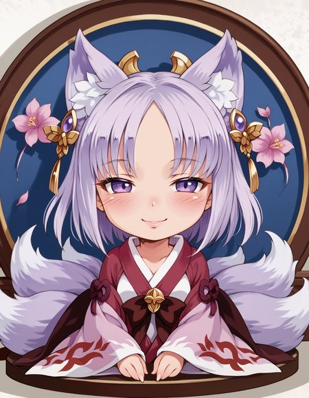 <lora:V5.1_retrain:1>
happy, apartment, from front, looking at viewer, portrait, chibi,
1girl, Inari, multiple tails, animal ears, <lora:mdastarou.pony:0.7> mdastarou