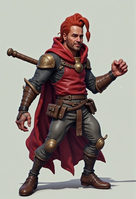 Jedtoon, cartoon, kid's caroon style of Alvoka impersonating a mighty warrior, RPG Style.
for kids, intricate details, mighty, heroic,