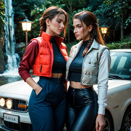 score_9, score_8_up, score_7_up,  professional 40 year old indian middle aged women wearing (light red  cropped_puffer_vest_neon jacket),Waterfall braid  unique hair style, sexy, fully dressed, (jumpsuit)  dramatic lighting, blushing, , after a long day of work,  at night, dark,car scene
 <lora:pony_cropped_puffer_jacket:0.4>