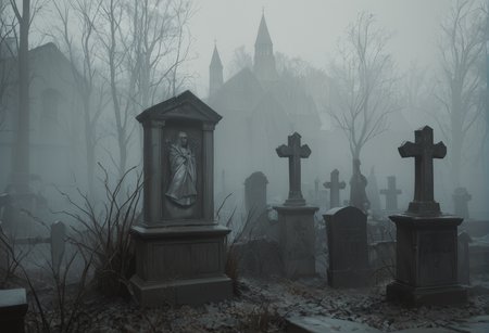 ,ruanyi1439,tombstone,fog,<lora:1439 cemetery_v1_pony:1>, score_9,score_8_up,score_7_up,,8k,solo,,