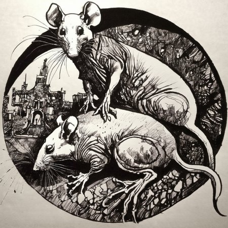 drawix20 rat, very detailed, black ink <lora:drawix20:1>