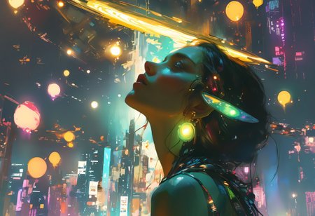 score_9, score_8_up, score_8_up, ((Cinematic composition)),((masterpiece)), (resplendent highlighting), 8k. 
A beautiful girl stands looking up at a night sky full of invading alien spaceships, the city is ablaze, citizens can be seen fleeing.
break
The background is a moonlit night sky, with a large, full moon casting an eerie glow over the scene. the city is burning. Alien Spacecraft are attacking and landing in the background. 
Ink, Charcoal and watercolours. impressionistic. (Klimt :1.2) dadaistic collage (by Bill Sienkiewicz:1.5), strikingly alluring face. brilliant spotlight effect. Vibrant thick dripping paint. Intense detail, realistic, dynamic shadows and contrasts. Matte and faded background colours.surreal, intense colors, liquid, unreal parts, alluring, fluid, perfection, gothic. (Luminous skin dynamically highlighted), Illustration, (klimt:0.8) (Bill Sienkiewicz:1.5). maximum detail, Chinese watercolor and ink technique. Gold leaf highlights.
<lora:xl_more_art-full_v1:0.4> <lora:epi_noiseoffset2:1>3