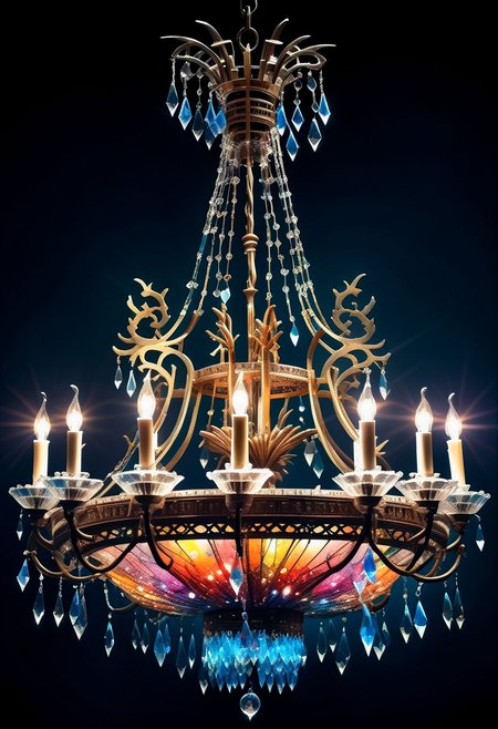 An ornate chandelier composed of countless tiny crystals that refract light into a dazzling array of colors, creating an ethereal, cosmic display, alluring, by Minjae Lee, Carne Griffiths, Emily Kell, Steve McCurry, Geoffroy Thoorens, Aaron Horkey, Jordan Grimmer, Greg Rutkowski, amazing depth, double exposure, surreal, geometric patterns, intricately detailed, bokeh,  perfect balanced, deep fine borders, artistic photorealism , smooth,  great masterwork by head of prompt engineering   <lora:add-detail-xl:2>  <lora:Double_Exposure:0.5>