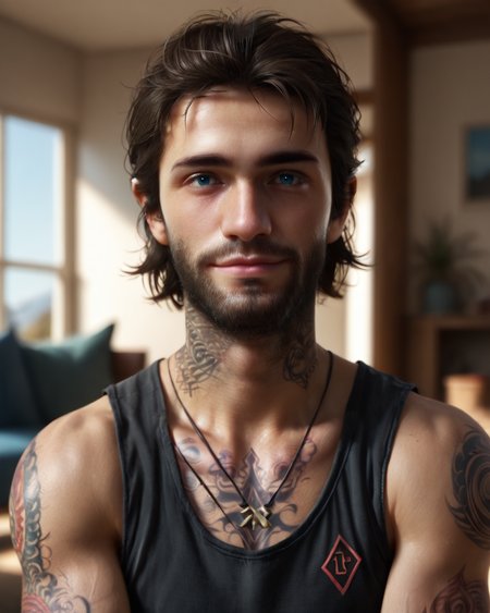 score_9, score_8_up, score_7_up, intricate details, rating_questionable,
<lora:homri52:1>,
<lora:DGDeek:1>
1boy(DGDeek, 1boy, brown hair, blue eyes, beard, tattoo, looking at the viewer, solo, slight smile,  
portrait, face focus, tank top), cozy living room,
4k,
detailed background, depth of field, 
<lora:ral-chrosc-clr:0.5>, ral-chrosc-clr,
<lora:Expressive_H:0.5>, Expressiveh,
<lora:xl_more_art-full_v1:0.3>,
<lora:add-detail-xl:0.3>,