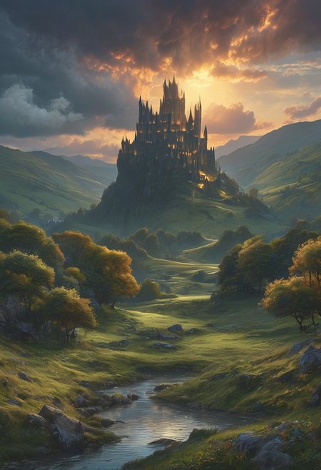 A captivating night scene illustration featuring Camelot large  hill overlooking a lake in Wales.   Camelot ancient but well maintained and updated and comfortable to live in.  This enchanting artwork captures a serene and peaceful early morning, where the sun is just starting to rise over the beautiful hills and Camelot  which   stands resolute amidst hills of Wales, creating a cinematic experience back to the times of King Arthur and his knights, 
 illustration, cinematic
<lora:DonM3t3rn1tyXL-v1.1:0.7>, DonM3t3rn1tyXL,
OverallDetailXL  <lora:MJ52:0.3>  <lora:SDXLFaeTastic2400:0.4>  <lora:EpicF4nta5yXL:0.7>