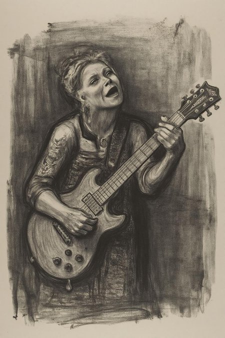 kako1 black and white charcoal drawing.
punk sailor moon playing a guitar at a heavy metal mosh pit, tattoos, piercing. <lora:kako1_litho_nocap_d6a3:1.0><lora:814706316527458258:0>