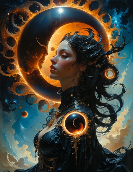 by Peter Mohrbacher, by Donato Giancola, by __photographers__ , black, dark, low key, obsidian, onyx, pitch-black, (the heavenly eclipse:1.4), abstract, highly detailed and hyper surrealistic, perfect composition, harmonic colors, dramatic lighting
<lora:add-detail-xl:0.5> <lora:xl_more_art-full_v1:0.5> <lora:MJ52_v2.0:0.5>  <lora:MJ52:0.2>